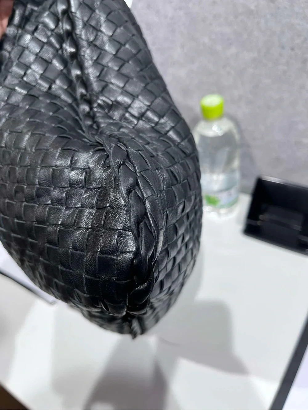 Bottega Veneta Black Intrecciato Woven Hobo Shoulder Bag